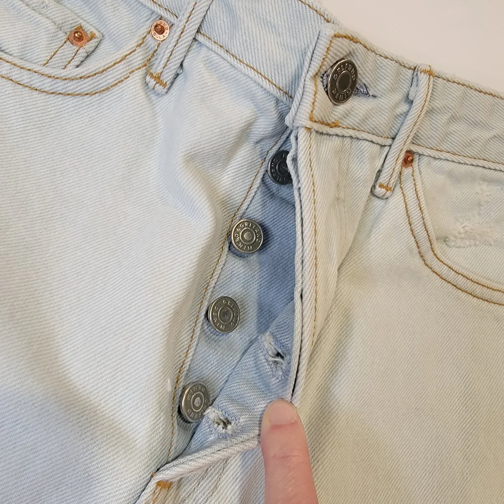 GRLFRND Button Fly Super High Rise Straight Leg Mica Crop Jeans In Romeo 28 NWT!